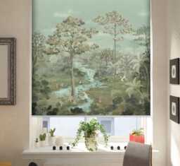 Vintage Chinoiserie Landscape With Many Design Details Custom Made Window - Ld-23 Printed Roller Blind