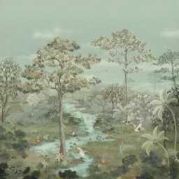 Vintage Chinoiserie Landscape With Many Design Details Custom Made Window - Ld-23 Printed Roller Blind - thumbnail 3
