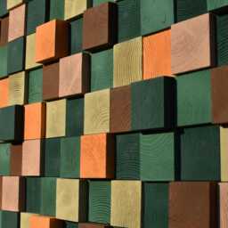 Handmade Wood Wall Art - Geometric Mosaic Large Wooden Decor Rustic Modern Hanging Pine Panel - thumbnail 4
