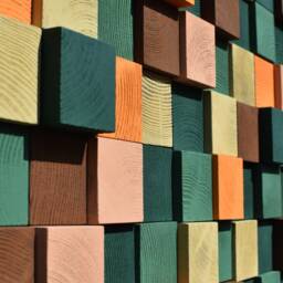 Handmade Wood Wall Art - Geometric Mosaic Large Wooden Decor Rustic Modern Hanging Pine Panel - thumbnail 2