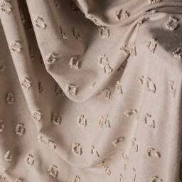 Luxury Linen Tassel Curtain Geometric Cream Drape, Custom Size - thumbnail 4