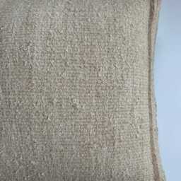 Handmade Cushion Cover, Textured Cream Turkish Cushion, Rug Pillow, Decorative Throw Kilim 16''x16''/40x40 cm - thumbnail 2