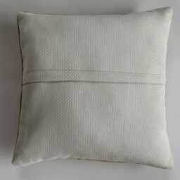 Handmade Cushion Cover, Textured Cream Turkish Cushion, Rug Pillow, Decorative Throw Kilim 16''x16''/40x40 cm - thumbnail 4
