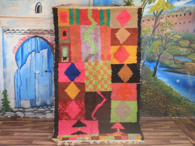 Colorful Moroccan Rug, Custom Fabulous Boujad Abstract Multicolored Carpet, Handmade Bohemian Rug - image 1