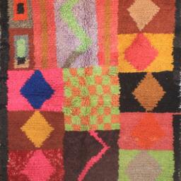 Colorful Moroccan Rug, Custom Fabulous Boujad Abstract Multicolored Carpet, Handmade Bohemian Rug - thumbnail 4