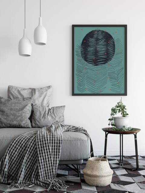Fern Print, Botanical Minimalist Modern Wall Art, Scandinavian Nature Poster, Leaf Geometric Nordic Art - image 1