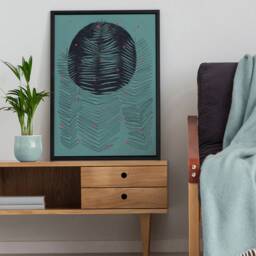 Fern Print, Botanical Minimalist Modern Wall Art, Scandinavian Nature Poster, Leaf Geometric Nordic Art - thumbnail 3
