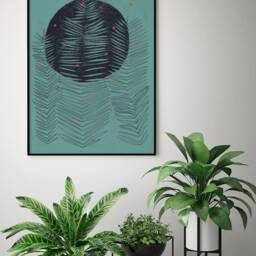 Fern Print, Botanical Minimalist Modern Wall Art, Scandinavian Nature Poster, Leaf Geometric Nordic Art - thumbnail 2