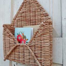 Key Holder For Wall. Mail Holder. Wall Hooks. Organizer. Wicker Wall Hanging Decor - thumbnail 3