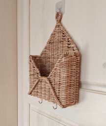 Key Holder For Wall. Mail Holder. Wall Hooks. Organizer. Wicker Wall Hanging Decor