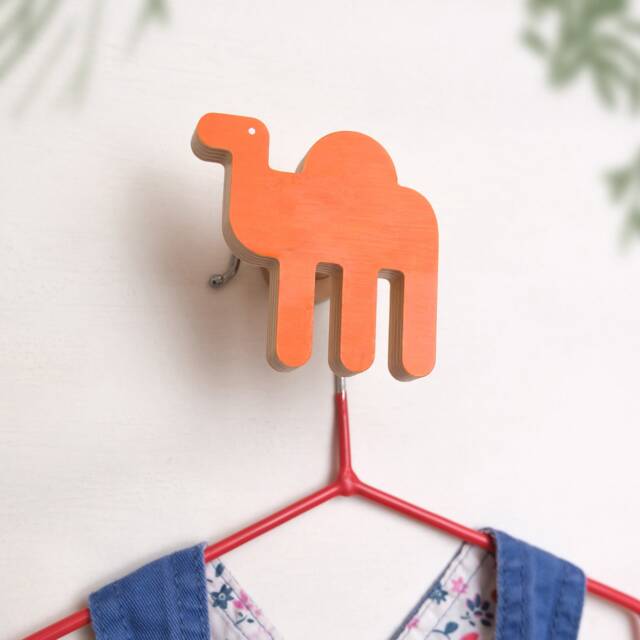 Safari Nursery Wall Decor Hooks, Camel Room For Nursery, Wooden Kids Wall Hook Organiser, Playful Coat Rack Entryway - image 1