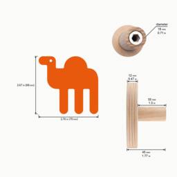 Safari Nursery Wall Decor Hooks, Camel Room For Nursery, Wooden Kids Wall Hook Organiser, Playful Coat Rack Entryway - thumbnail 2