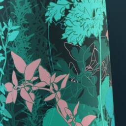Extra Tall Botanical Lampshade Teal Mint Garden Print, UK Design - thumbnail 3