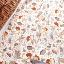 Baby Blanket - Luxurious Cotton & Plush Newborn Nursery, Stroller, Car Woodland Animals Fox Squirrel - thumbnail 4
