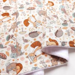 Baby Blanket - Luxurious Cotton & Plush Newborn Nursery, Stroller, Car Woodland Animals Fox Squirrel - thumbnail 3