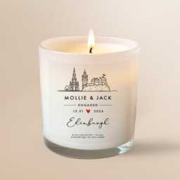 Personalised Edinburgh Engagement Luxury Candle - Custom Couple Gift Scotland Keepsake Soy Essential Oils - thumbnail 1