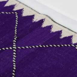 Purple Diamond Moroccan Rug Handwoven Berber Wool Carpet - 7, 8x4, 9 Ft - thumbnail 3