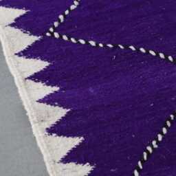 Purple Diamond Moroccan Rug Handwoven Berber Wool Carpet - 7, 8x4, 9 Ft - thumbnail 2