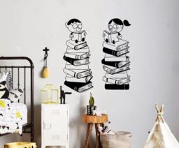 Children Books Wall Decal Vinyl Sticker Library School Classroom Home Art Interior Living Room Bedroom Removable Custom Design 1(Nth - thumbnail 1