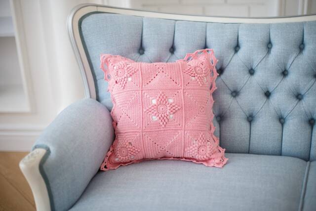 Crochet Granny Square Pillow Cover Lace Throw Sham - image 1