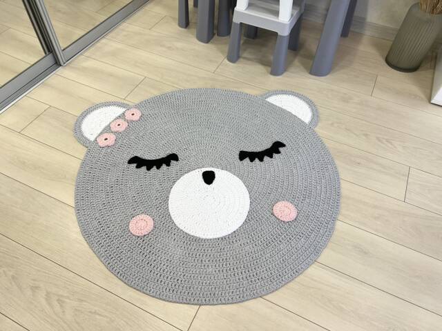 Rug For Kids Kids Mat Baby Carpet Carpet Nursery Rug Crochet Bear Teddy Room - image 1