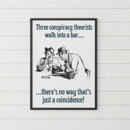 Conspiracy Theory A4 Print, High Quality Wall Art, Bar Funny Cartoon Poster, Dad Joke Home Decor, Gift For - thumbnail 3