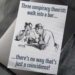 Conspiracy Theory A4 Print, High Quality Wall Art, Bar Funny Cartoon Poster, Dad Joke Home Decor, Gift For - thumbnail 2