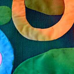 Colorful Abstract Quilted Tapestry Contemporary Silk Wall Art - thumbnail 4