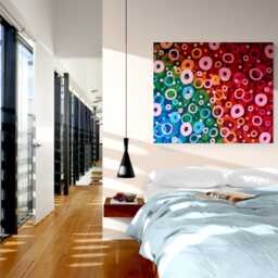 Colorful Abstract Quilted Tapestry Contemporary Silk Wall Art - thumbnail 4