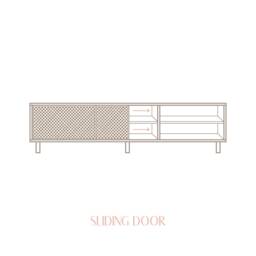 Solid Pine Wood Tv Stand - Menorca - thumbnail 4