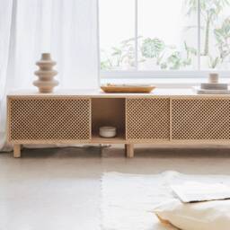 Solid Pine Wood Tv Stand - Menorca - thumbnail 2