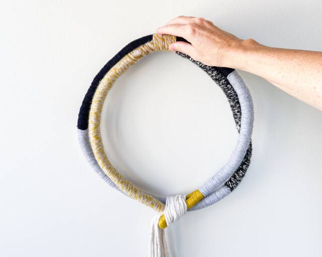 Large Circular Rope Knot Wall Hanging, Contemporary Wrapped Macrame Design, Rope Art For Modern Home Decor - image 1
