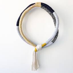 Large Circular Rope Knot Wall Hanging, Contemporary Wrapped Macrame Design, Rope Art For Modern Home Decor - thumbnail 4