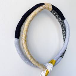 Large Circular Rope Knot Wall Hanging, Contemporary Wrapped Macrame Design, Rope Art For Modern Home Decor - thumbnail 3