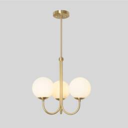 Modern Brass 3-Globe Pendant Light, Entrance Hall Chandelier