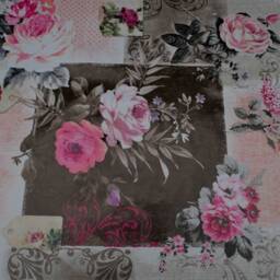 Outdoor Cushions - Made Of Oilcloth Great Living, Garden & Lounge Decoration - Pattern Rose/Hydrangea in Three Different Sizes - thumbnail 3