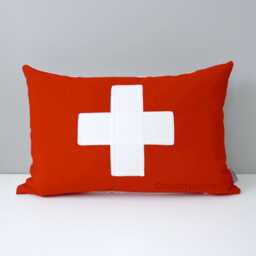 Swiss Flag Pillow Cover in Red & White Sunbrella?? Outdoor Fabric For Patio Lounge Chairs, Housewarming Gift, Switzerland Cushions, Mazizmuse - thumbnail 1