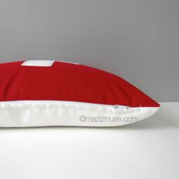 Swiss Flag Pillow Cover in Red & White Sunbrella?? Outdoor Fabric For Patio Lounge Chairs, Housewarming Gift, Switzerland Cushions, Mazizmuse - thumbnail 3