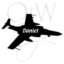 Personalized Plane Decal, Jet Fighter, Airplane Decor, Name Wall Vinyl, Boy & Girl Bedroom Decor, Nursery Decal - thumbnail 2