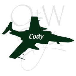 Personalized Plane Decal, Jet Fighter, Airplane Decor, Name Wall Vinyl, Boy & Girl Bedroom Decor, Nursery Decal - thumbnail 3