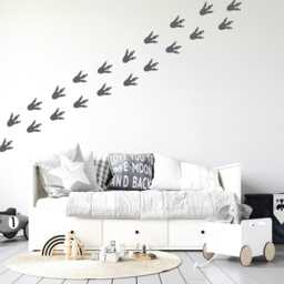 Dinosaur Footprint Track Decals - Removable Ceiling Wall Stickers Dino Themed Vinyl - thumbnail 2