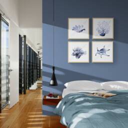 Hamptons Wall Art Prints - Set Of 4 Shells & Coral Nautical Theme - thumbnail 2