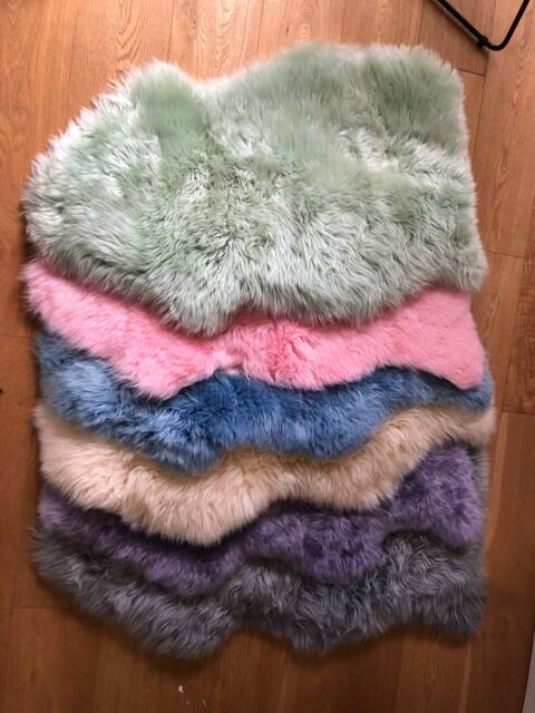 Pride , Pastel, Sheepskin Rug, Tainbow, Chair Cover, Bed Throw, Fur, Interior Decor Home Accessories Fur Hygge - image 1