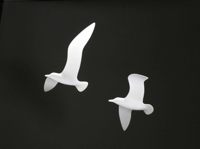Seagull Duo Mobile Sculpture By John Perry Duo 16In Wingspan Soaring Version - image 1