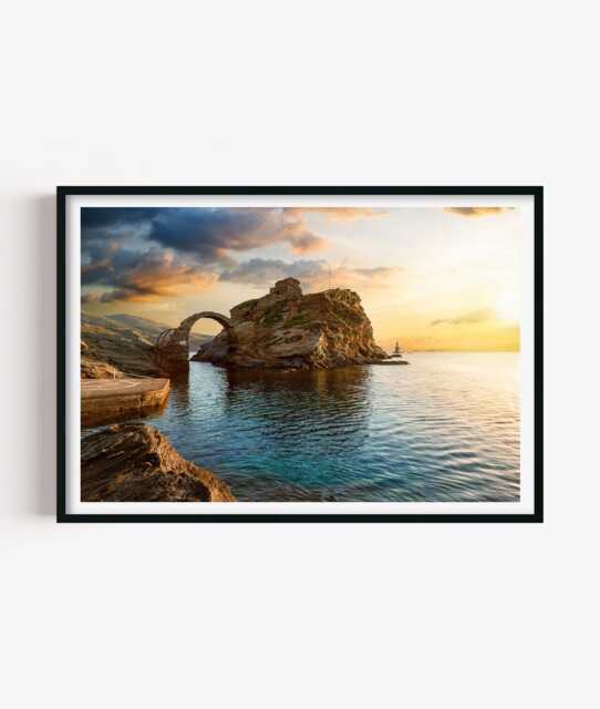 Mediterranean Coast Print - Coastal Photography Wall Art Sunset Seaside Decor - image 1