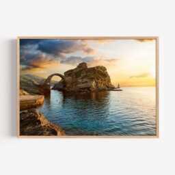 Mediterranean Coast Print - Coastal Photography Wall Art Sunset Seaside Decor - thumbnail 2