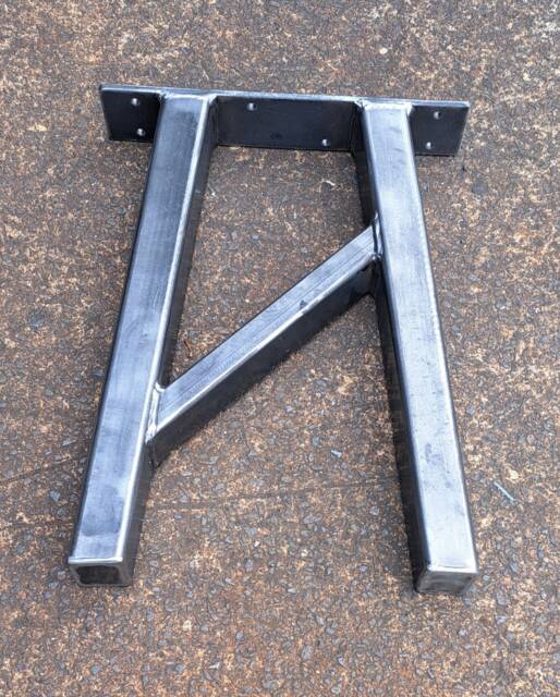 Single One H Trapezium-Style Box Section Leg Retro Industrial Steel Metal Dining Table Coffee Bench Desk Breakfast Bar Many Sizes - image 1