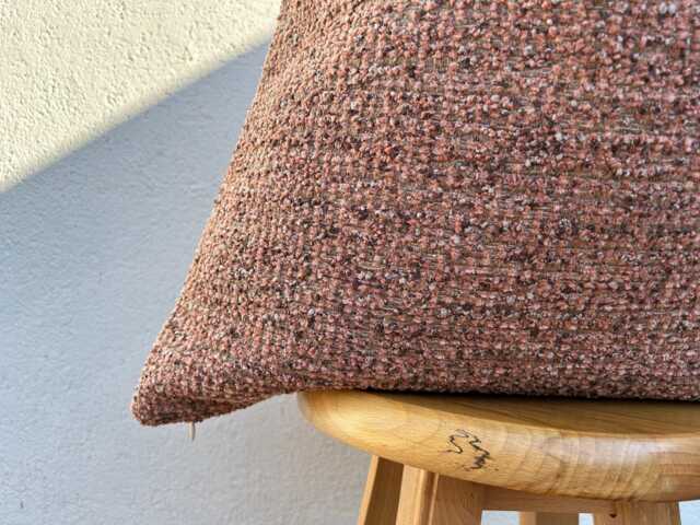 Woven Dusty Pink Throw Pillow Cover, Boho Cotton Cushion - All Duties Paid Usa - image 1