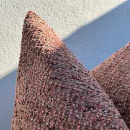 Woven Dusty Pink Throw Pillow Cover, Boho Cotton Cushion - All Duties Paid Usa - thumbnail 3