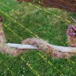 Two Headed Clown Fur Snake - Bendable Copper Wire Creature Fun, Unique, Fully Poseable Hand-Made Out Of Recycled & Repurposed Materials - thumbnail 4